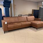Hoekbank met lounge, cognac